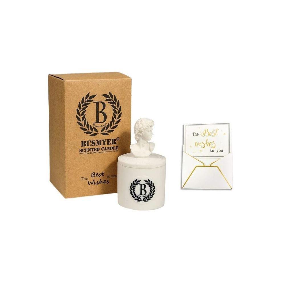 Scented Soy Candle Premium Lavender with David Statue Lid White 5oz
